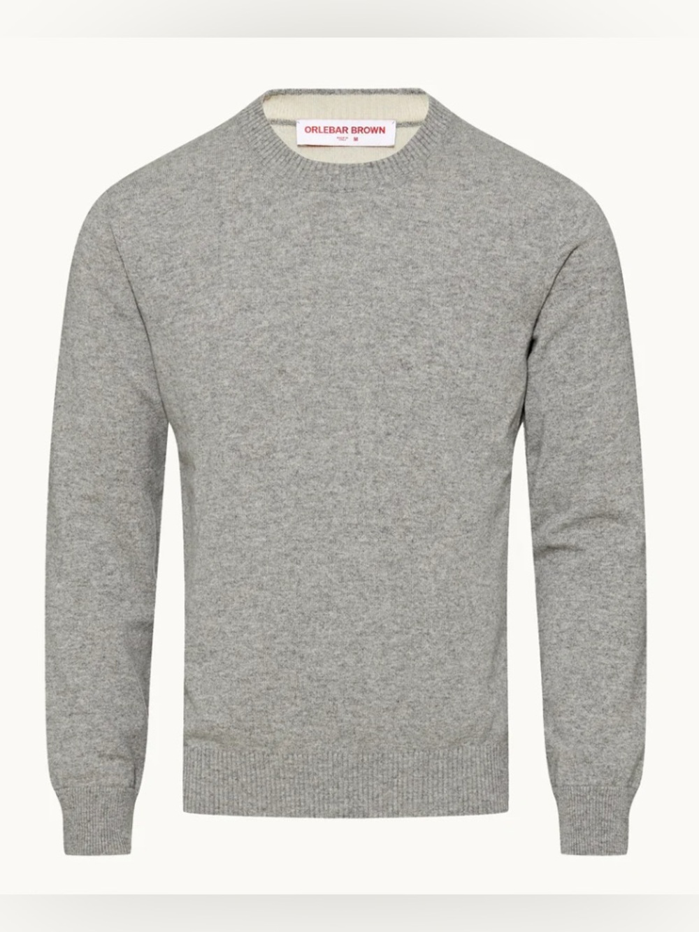 ORLEBAR BROWN LEVAR
Oyster Grey Tailored Fit Crewneck Cashmere Jumper